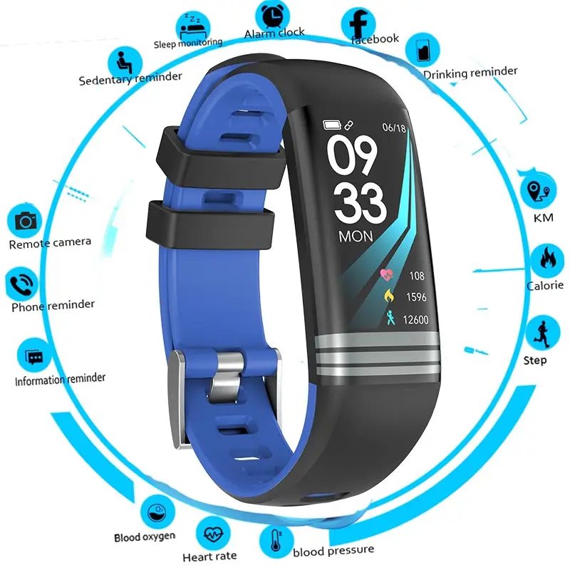 

Bluetooth Smart Watch Men Women Heart Rate Monitor 105mAh Full View HD Pedometer Fitness Running Sport Watch For IOS Android