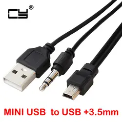 2 в 1 Mini-USB Jack 3.5 мм Aux кабель/USB для мужчин bluetooth-динамики