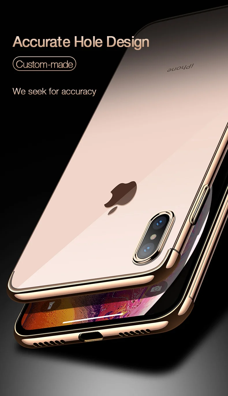 CAFELE Case for iPhone XS Max Silicone Color Plating Case Cover Transparent Backing Soft TPU Phone Cover for New iPhone XSMax (6)