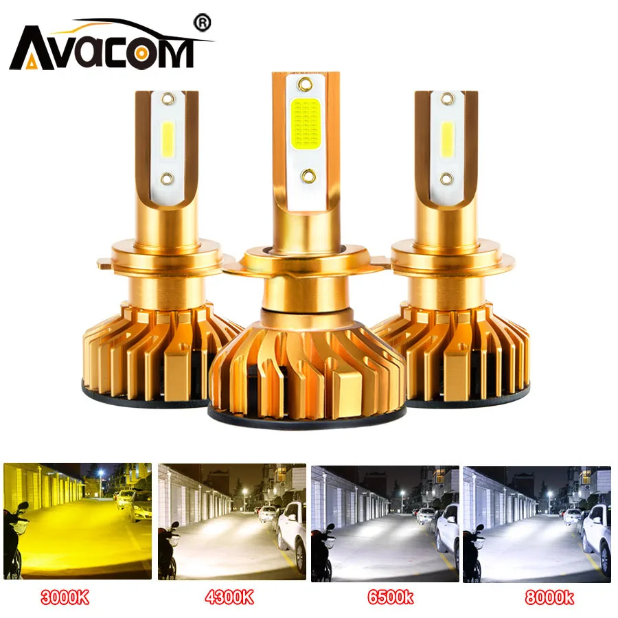 

AVACOM Mini Canbus lampada H4 H7 LED Car Headlight 12V 12000LM 4300K 6000K 8000K Lamp H3 H1 9005 HB3 9006 HB4 H8 H11 light Bulb