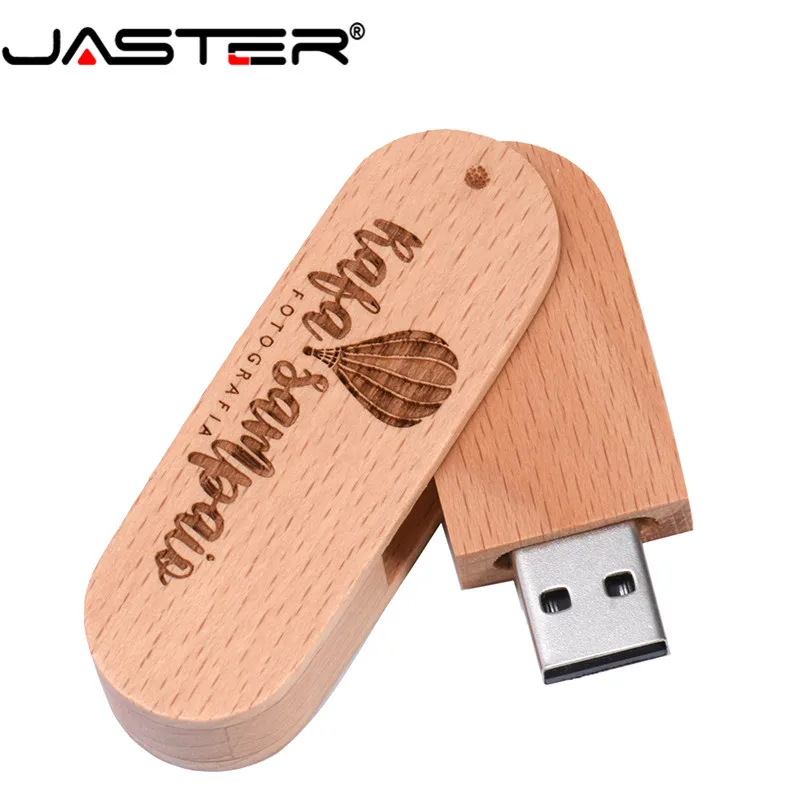 

JASTER Hot Sale rotation Wooden Memory Stick 4GB 8GB Pendrive creative USB Flash Drive 16GB 32GB pen drive 64GB 128GB U disk