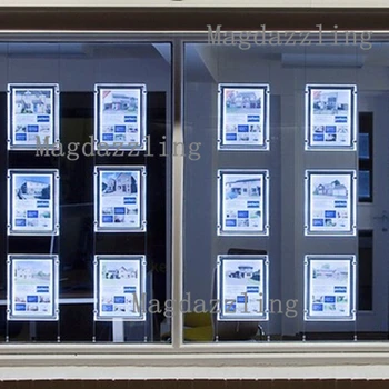 

High Brightness A4 Single Sided Ceiling Cable Hanging Acrylic Frame LED Illuminated Light Panel for Real Estate/ Property