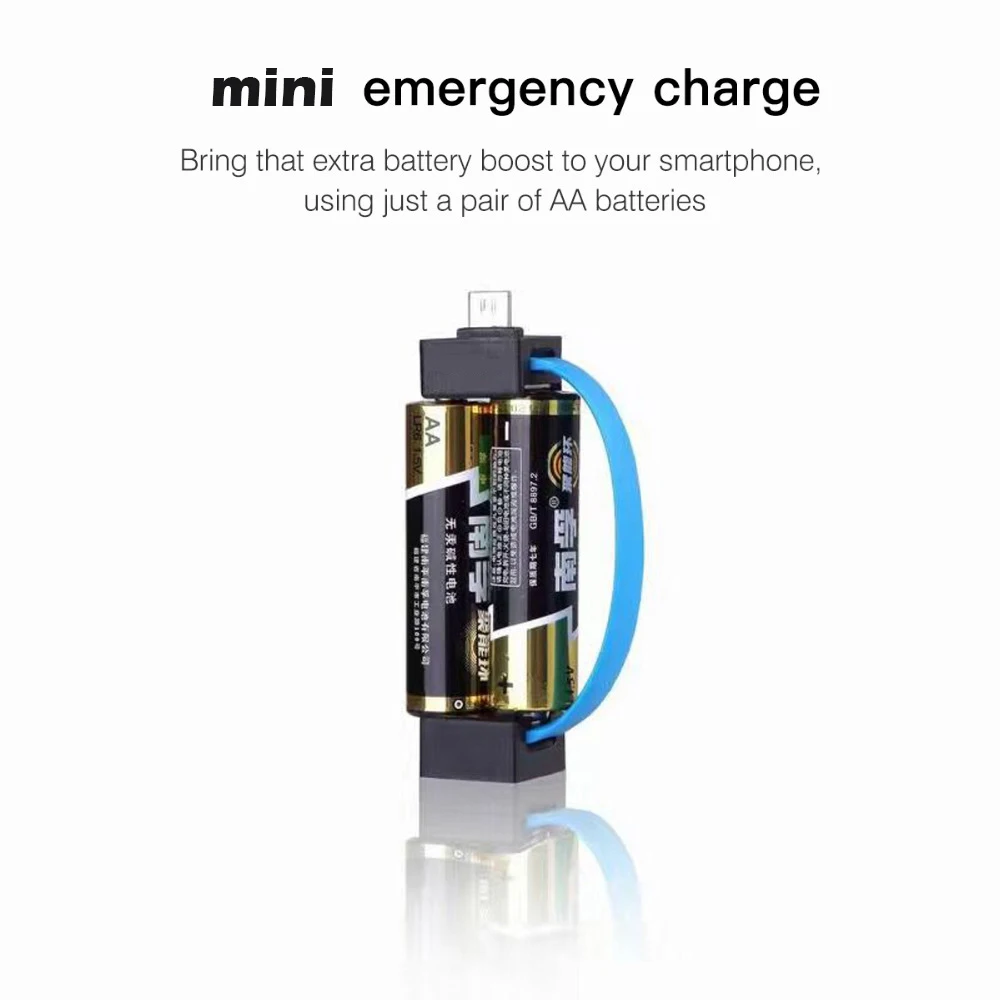 Микро USB кабель мини портативный аккумулятор АА питание аварийное зарядное