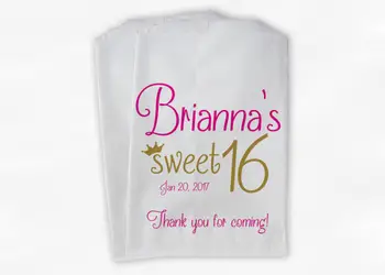 

custom BIRTHDAY sweet tiara crown wedding popcorn candy Buffet treat bags Bridal baby Shower Bakery Cookie gift Favorspackets