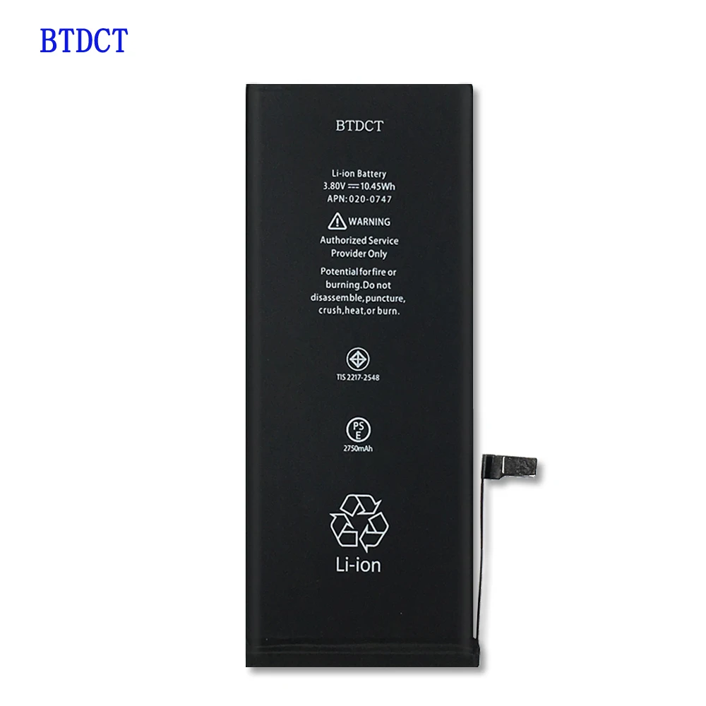 Btdct الأصلي بطارية الهاتف المحمول ل فون 6 ثانية زائد قدرة 2750 مللي أمبير 0 أدوات إصلاح استبدال دورة شحن البطاريات ملصقا