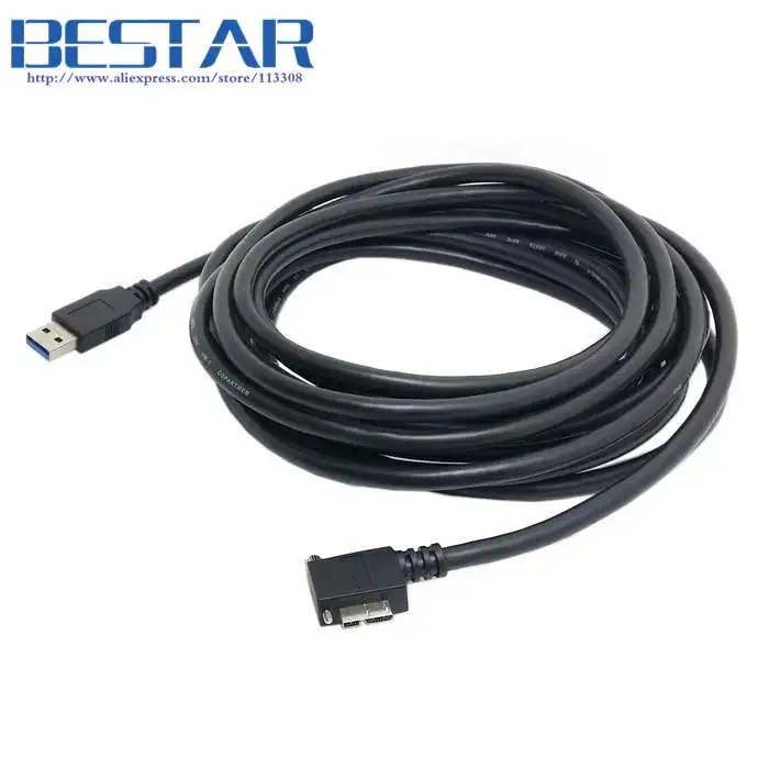 15 футов 5 м Micro B USB 3 0 левый Угловой 90 градусов кабель метров с фиксирующими винтами