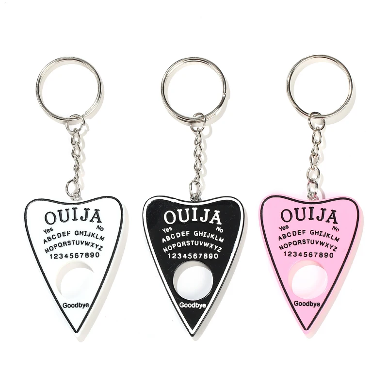 1PC  Keychain Ouija Planchette Charms Glitter Board Pendants  Handbag Keyrings for Women