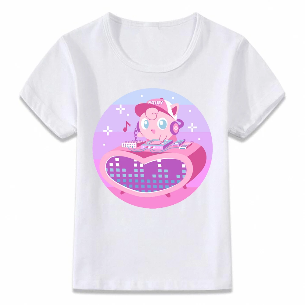 3T040U Детская одежда с героями мультфильма Angry буфами на рукавах Jigglypuff футболка для мальчиков и девочек ясельного и дошкольного возраста рубашки с коротким рукавом - Цвет: 3T040U