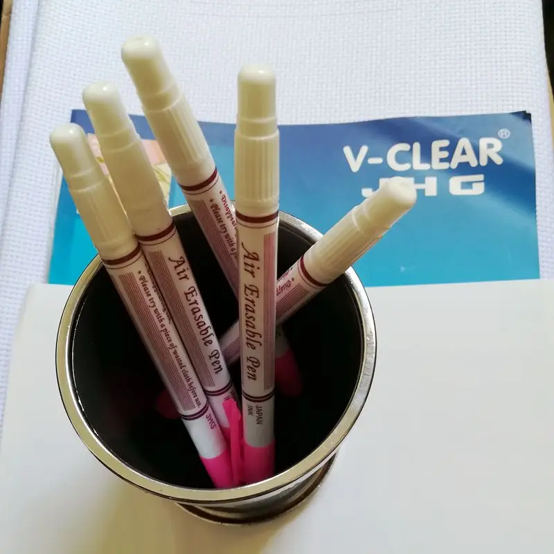 JHG Two Head Pink Fabric Paint Marker With Eraser Air Erasable Marker Pen For Sewing Chalk Pen Clothing Marking Fabric Paint Pen6