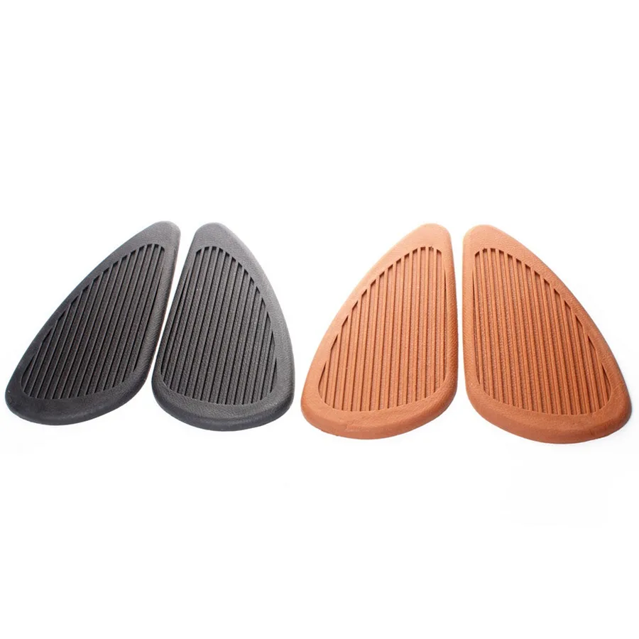 

Motorcycle Universal Large vintage Gas Tank Pad Traction Side Fuel Knee Decal Protector With Black/Brown