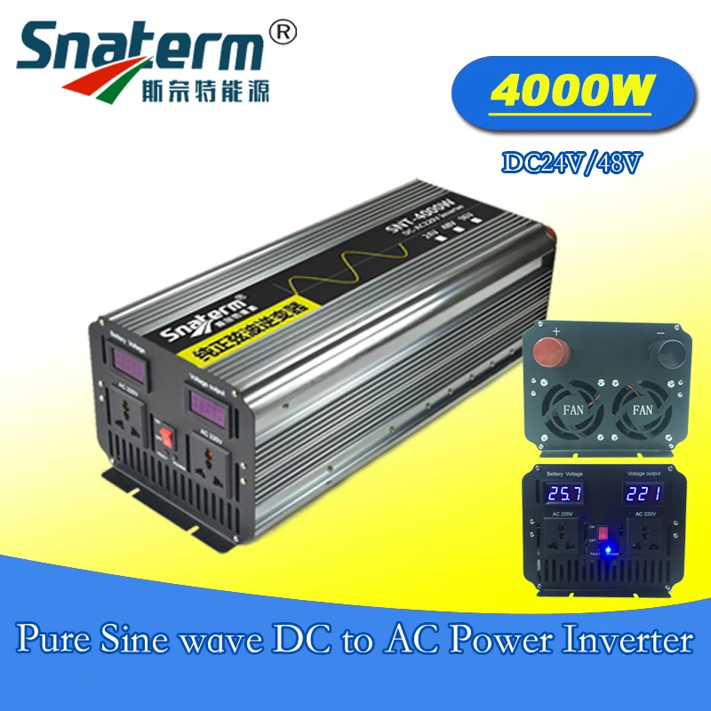 4 кВт 4000 Вт DC В AC инвертор 24 48 Чистая синусоида Инвертор AC230V 50 Гц решетки высокой