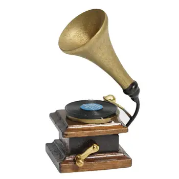

1:12 Furniture Mini Accessories Ultra-compact Retro Phonograph Record Player With Record DIY Miniature Doll House