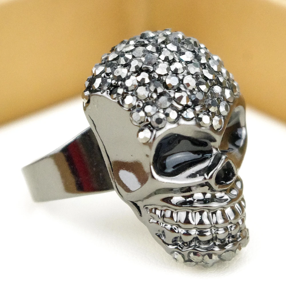 Череп кольцо для Для женщин девочек стрейч W Moving челюсть Хеллоуин Jewellery подарок