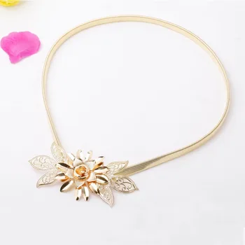 

Ladies Designer Belts For Women Metal Belt Flower Elastic Strap Waist Belt Luxury Silver Gold Chain Stretch Elastic Belt Waist