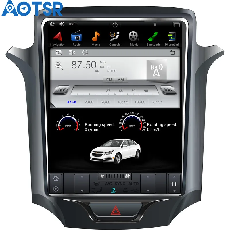 Clearance Tesla style Android7.1 Car GPS Navigation Headunit Multimedia For Chevrolet CRUZE 2013-2017 Stereo tape recoder no DVD stereo 8