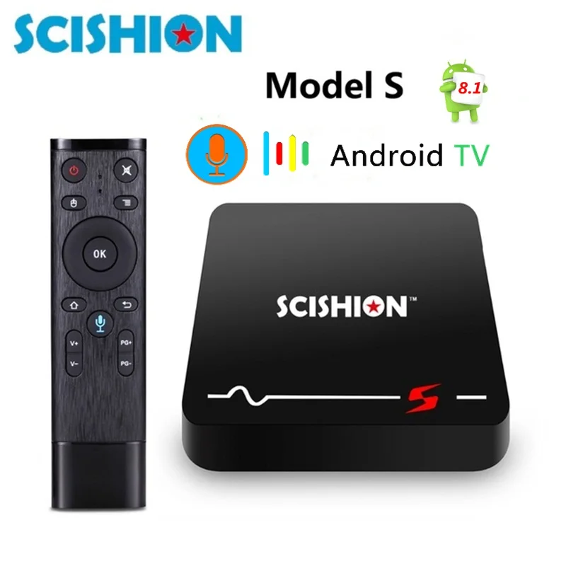 

New SCISHION MODEL S Android 8.1 TV Box 2G RAM 16G ROM RK3229 Home Threater Support 4K H.265 2.4G WiFi Video PK TX3 voice tv box