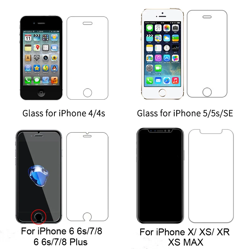 Закаленное стекло на iPhone 8 Plus 11 Pro Max Защита экрана для iPhone 7 Plus стеклянная пленка для iPhone X XS XR XS MAX 6 6s 5 5S SE