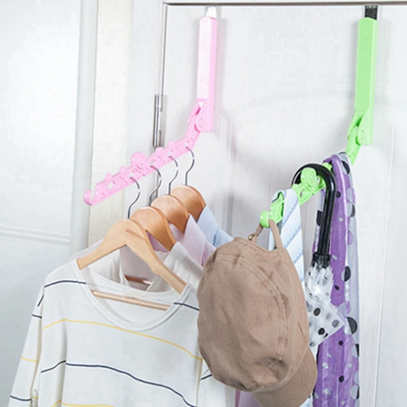 

New hot Bracket Hanger Rotary Foldable Door Hanging Shelf Racks Clothes Storage Drying Finishing Storage Hook Organization