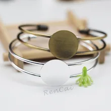 10 шт. туфли на плоской подошве с круглым носком, браслет установка пустой базы посадки 18/20/25 мм стеклянная, кабошонная, бронзовая/Щепка DIY Для женщин браслет ювелирных изделий