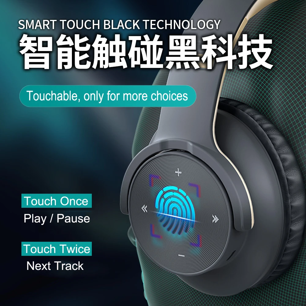  Picun Wireless bluetooth Headphone LED Headset Touchs Control Foldable Adjustable Earphones with Mi