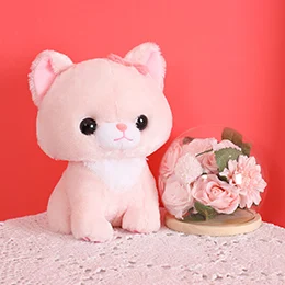 Очаровательная мягкая кукла молочный Кот Пушистый Плюшевый Кот стоячая игрушка пара белый/розовый мальчик девочка плюшевый подарок друзья дети 30 см/40 см - Цвет: Pink