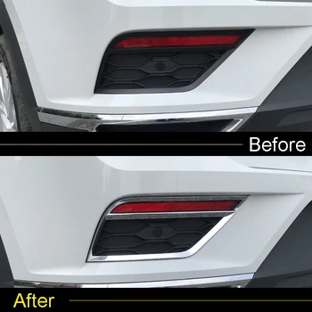 

For Volkswagen T-Roc 2017 2018 Car Accessories Exterior ABS Chrome Car styling Rear Fog light Decoration Cover Trim 2*