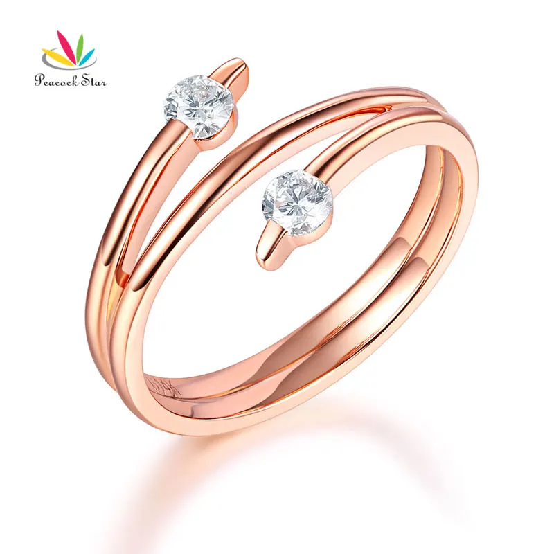 

Peacock Star Women 14K Rose Gold Wedding Band Stylish Ring 0.2 Ct Diamond Fine Jewelry