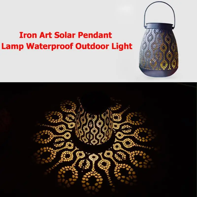 

Iron Art Solar Pendant Lamp Waterproof Outdoor Light Garden Decoration