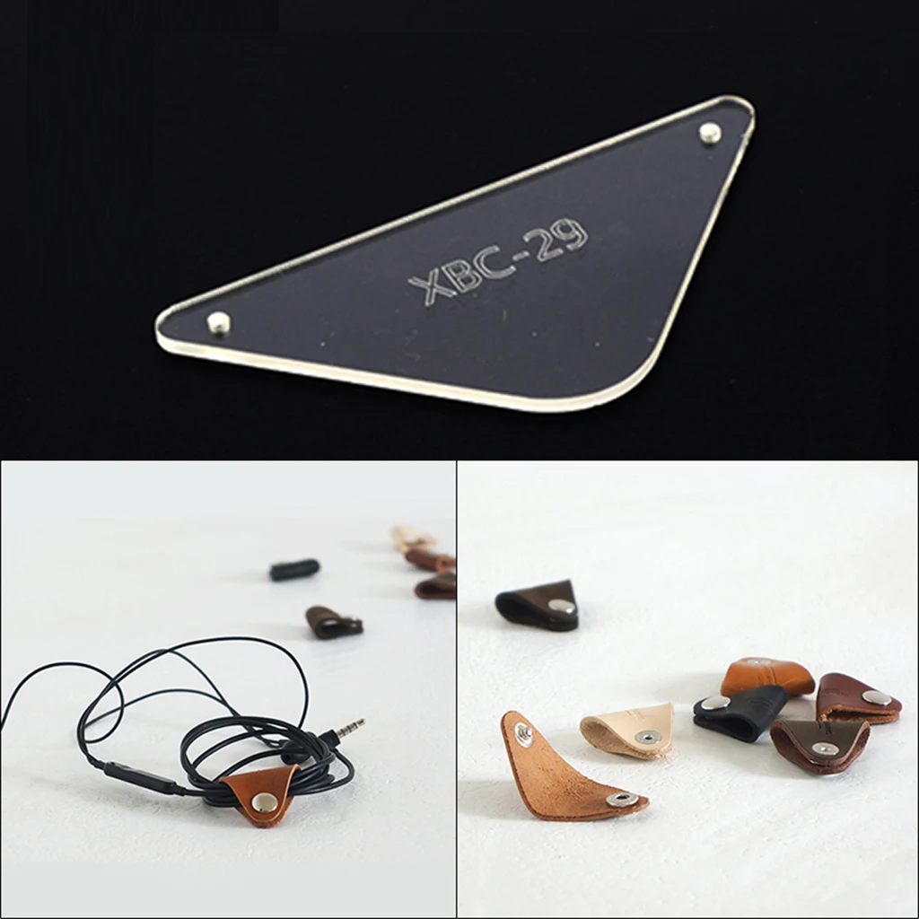 DIY Leather Headphone Cable Acrylic Template Stencil Leather Craft Pattern for Beginners 93*44mm