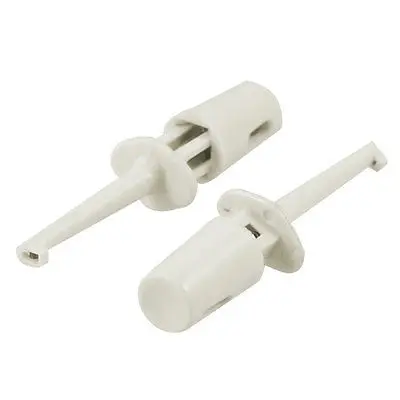 

1.6" Long Plastic Lead Wire Probe Test Hooks Testing Clip Off White x 2