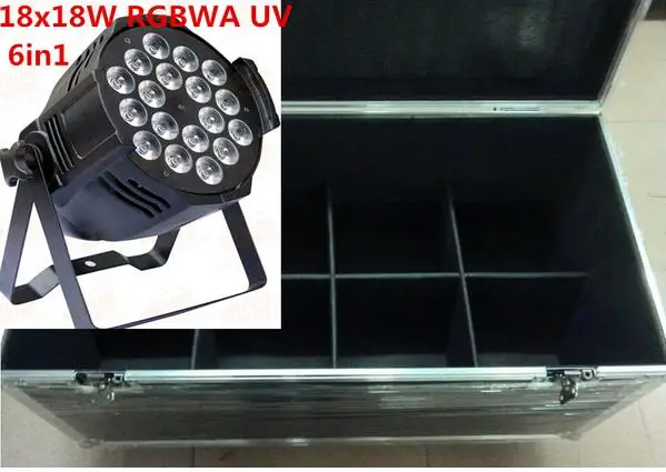 

10pcs 18x18W LED Par Lights with 1 flight case rgbwa uv 6in1 led par light