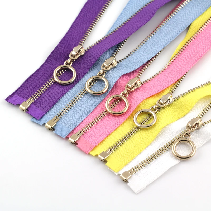 2pcs 3 metal open end zipper for sewing down jacket coat bag luggage gold zippers DIY children