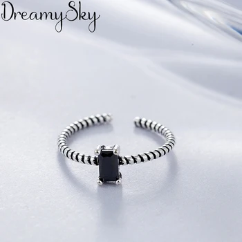 

New Trendy Bridal Jewelry 925 Sterling Silver Zirconia Rings For Women Girls Gift Bohemian Vintage Large Engagement Ring Anillos