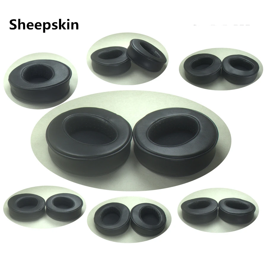 

Sheepskin Leather Replacement Memory Foam Ear pads Suitable Many Other Large Over The Ear Headphones for Sennheiser for AKG 7.10