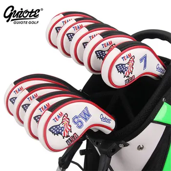 

USA Eagle Golf Irons Headcovers Zipper Golf Iron Cover Set #3-9PAS Embroidery Design Zipper Series For Men Women