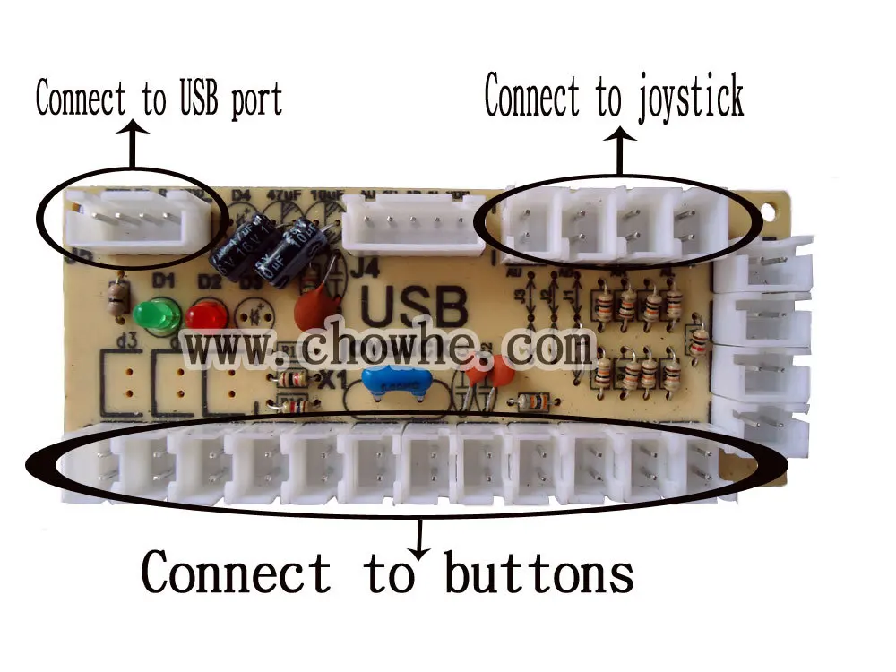 1 комплект одного плеера джойстик для ПК PCB, USB джойстик PCB с проводами, USB управления на аркадные игры JAMMA