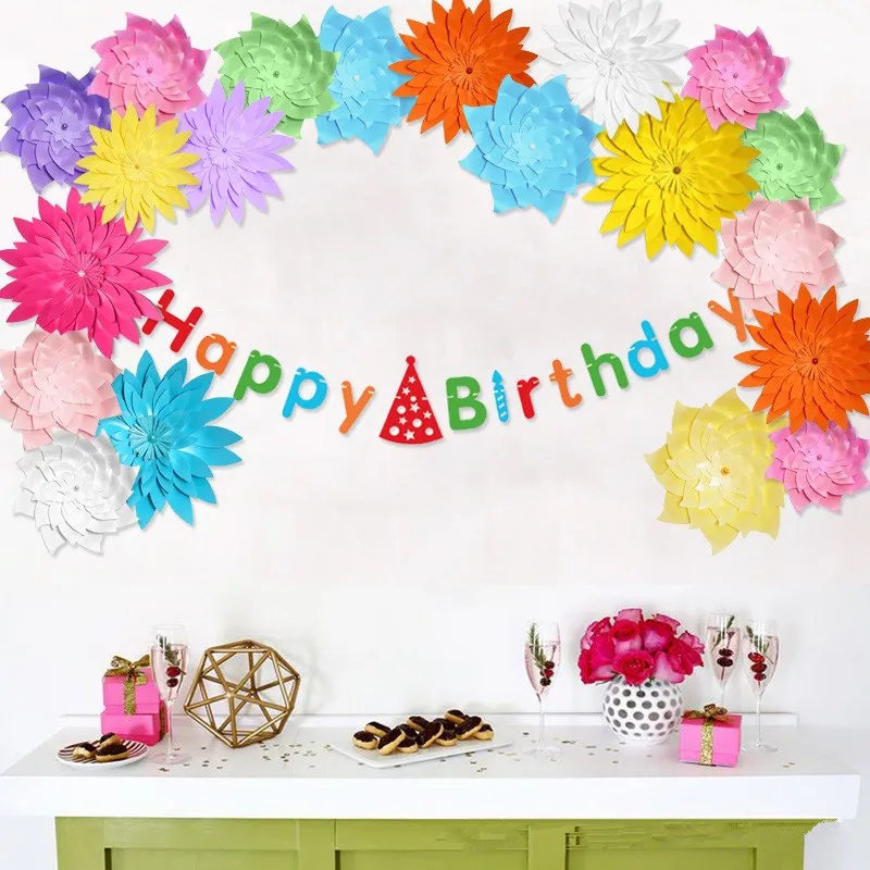 

15CM 3D simulation decoration wedding paper flower wedding decoration window party background home wall sticker Home Decor