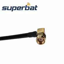 Superbat RF RP-SMA с прямым углом к наружному концу Соединительный пигтейльный кабель RG58 100 см ВЧ кабель в сборе