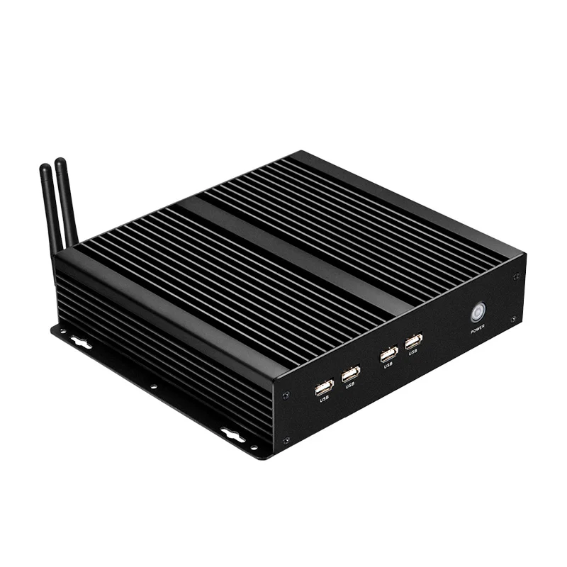 Mini PC 4 COM Fanless Dual Gigabit Ethernet LAN Mini Computer Intel Celeron 1037U 1.80GHz 4*RS232 8*USB Fanless Industrial PC