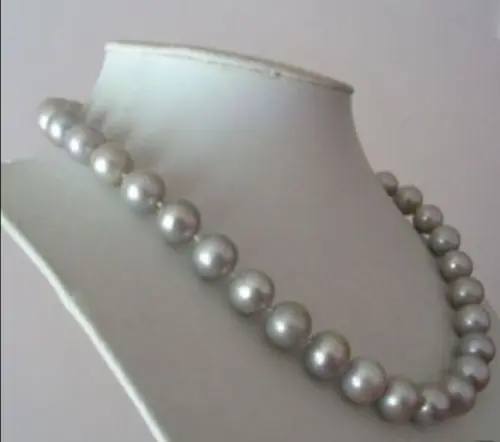 

AAA 10-11MM South Sea GRAY PEARL NECKLACE 18" HH01 a(5.18)