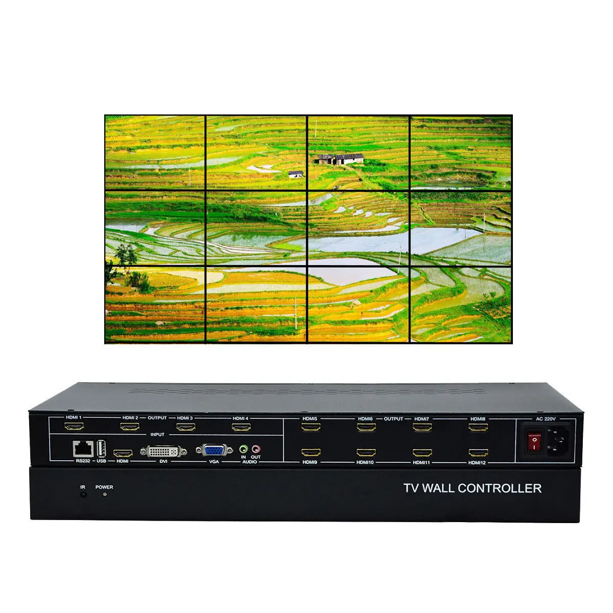 ESZYM 12 Channel TV Video Wall Controller 3x4 2x6 2x5 HDMI DVI VGA USB Video Processor цена ESZYM 12 Channel TV Video Wall Controller 3x4 2x6 2x5 HDMI DVI VGA USB Video Processor цены онлайн