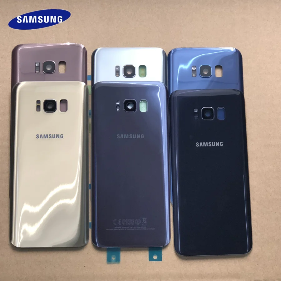 Для SAMSUNG Galaxy S8 G950F S8 Plus G955F Задняя стеклянная крышка для батареи задняя дверь корпус чехол для SAMSUNG S8 S8+ Задняя стеклянная крышка