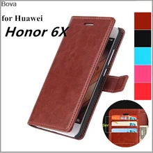 Держатель для карт чехол для huawei Honor 6X из искусственной кожи чехол защитный чехол Ретро кобура бумажник флип Чехол