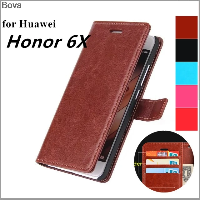 Чехол с держателем для карт Huawei Honor 6X чехол из искусственной кожи защитный ретро