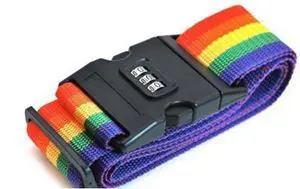 

Luggage Suitcase Strap with Coded Lock Secure Lock Safe Belt Strap 1.7m baggage Belt Travel Rainbow Adjustable