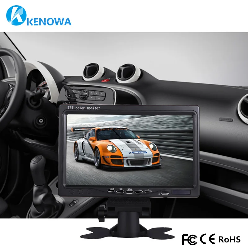 

7 inch 1024x600 industrial Car Reverse Backup Rearview TFT LCD monitor 2 AV Input Screen Computer Monitors PC car video Security