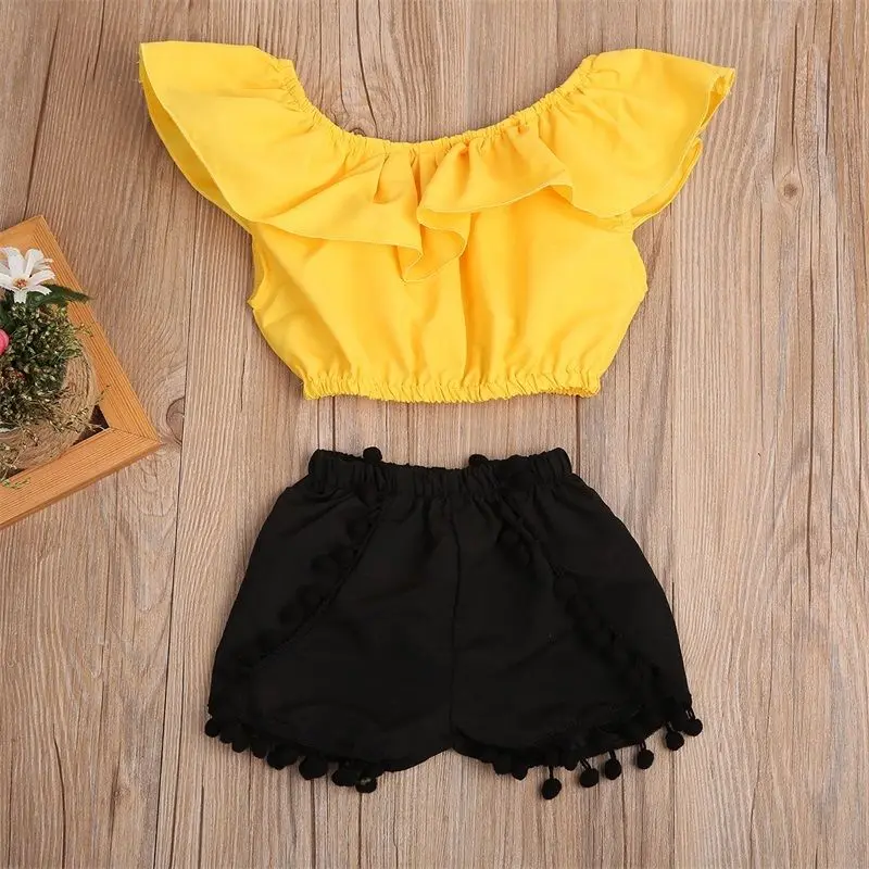 2 шт. детские шорты с кисточками и воротником накидкой|kids girl clothes|fashion clothesgirls clothes |