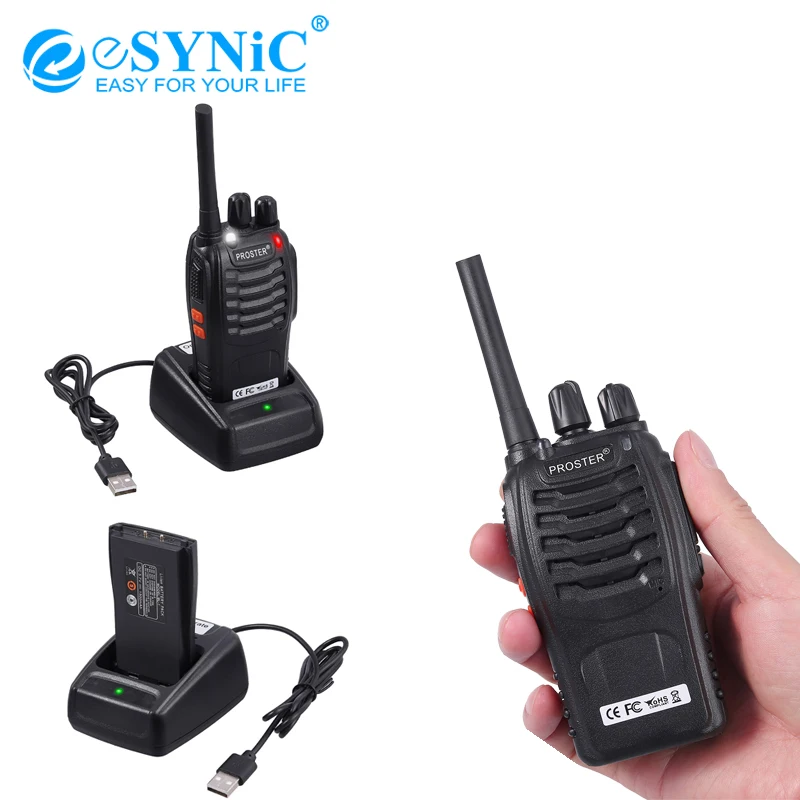 

eSYNiC 2-Way Radio Walkie Talkie UHF 400-470MHZ 5W 16CH for BF-888S Built-in Led flashlight Handheld Portable Walkie Talkie
