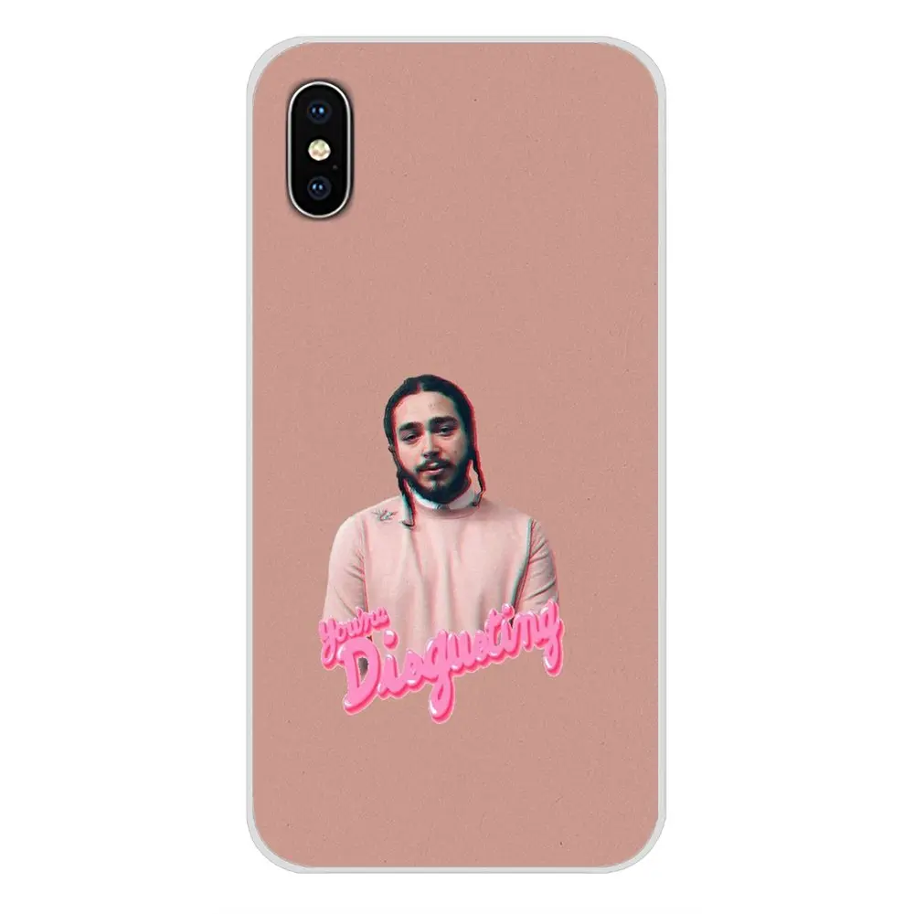 Аксессуары чехлы для телефонов моделей Post Malone Music Art Apple iPhone X XR XS MAX 4 4S 5 5S 5C SE 6 6S 7 8 Plus