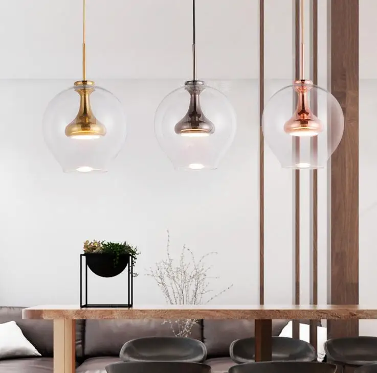 Postmodern glass dining room chandelier living bedroom bedside lamp balcony simple creative project LED Nordic lamps led | Лампы и
